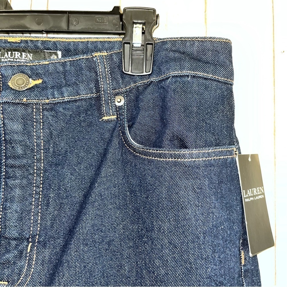 NWT Lauren Ralph Lauren Dark Wash Bootcut Jeans Size 12 Stretch - Picture 2 of 5